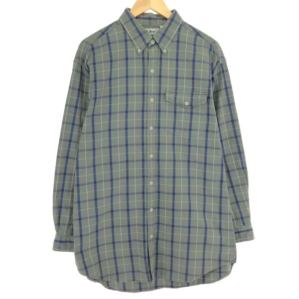 古着 80年代 エルエルビーン L.L.Bean 長袖 ボタンダウンチェックシャツ メンズL相当 ヴ...