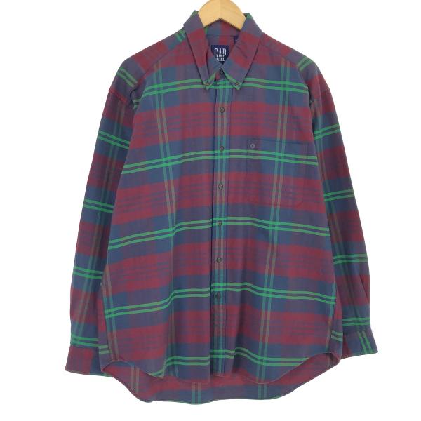 古着 90年代 ギャップ GAP オールドギャップ 長袖 ボタンダウンチェックシャツ メンズXL相当...