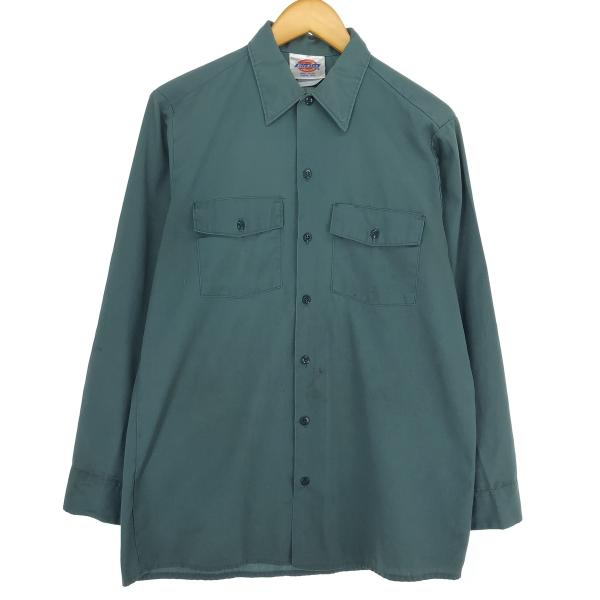 古着 90年代 ディッキーズ Dickies 長袖 ワークシャツ メンズL相当 ヴィンテージ /ea...