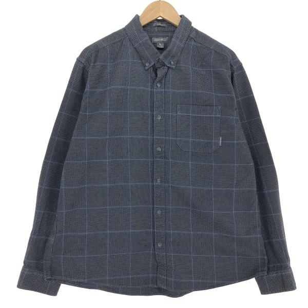古着 エディーバウアー Eddie Bauer グレンチェック 長袖 ボタンダウン フランネルチェッ...
