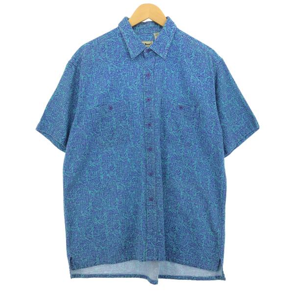 古着 80年代 エルエルビーン L.L.Bean 総柄 半袖 コットンシャツ メンズL相当 ヴィンテ...