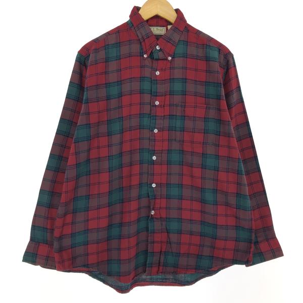 古着 90年代 エルエルビーン L.L.Bean 長袖 ボタンダウン ライトネルチェックシャツ US...