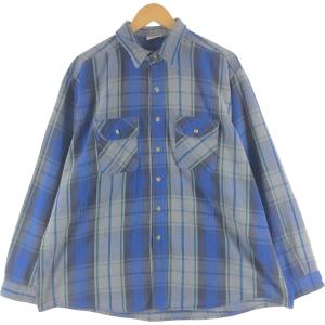 70s 80s five brothers ヘビーフランネルシャツ　XL 楽天市場】70s 80s USA製 FIVE BROTHER ブロック チェック 長袖