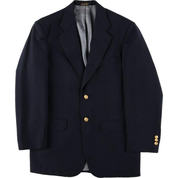 古着 スタッフォード STAFFORD ポリエステル×ウール 紺ブレザー テーラードジャケット メン...