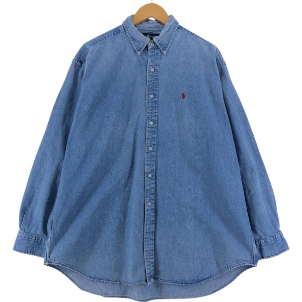 古着 ラルフローレン Ralph Lauren BLAIRE 長袖 ボタンダウンデニムシャツ メンズ...