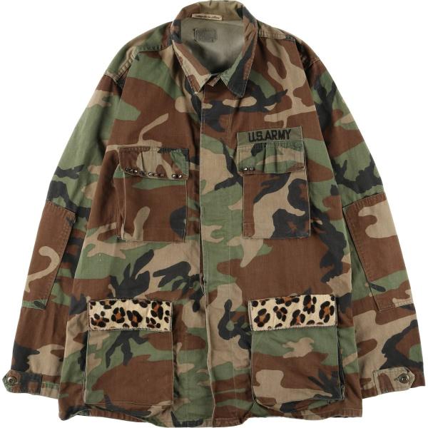 古着 80年代 米軍実品 U.S.ARMY 迷彩柄 リメイク ペイント ミリタリー コンバットジャケ...