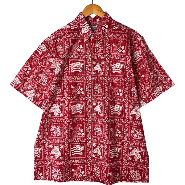 古着 90年代 レインスプーナー ビキニタグ ボタニカル柄 ハワイアンアロハシャツ ボックスシャツ ...