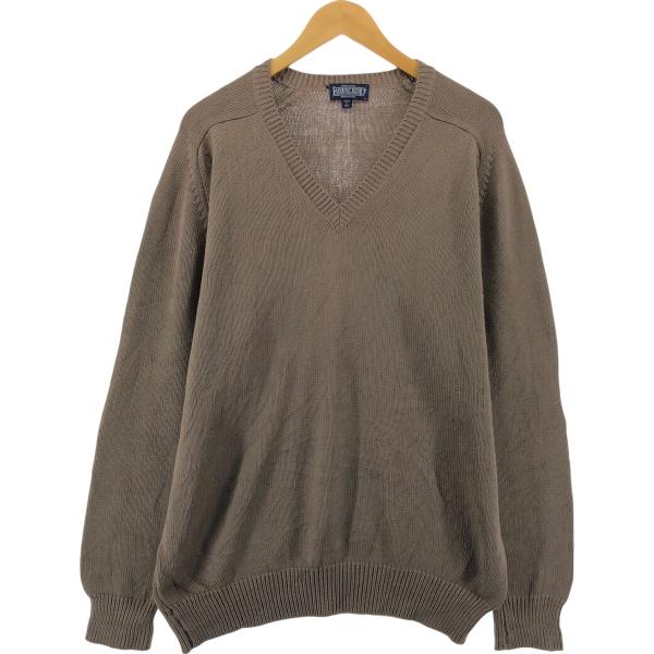 古着 00年代 ランズエンド LAND'S END Vネック コットンニットセーター USA製 メン...