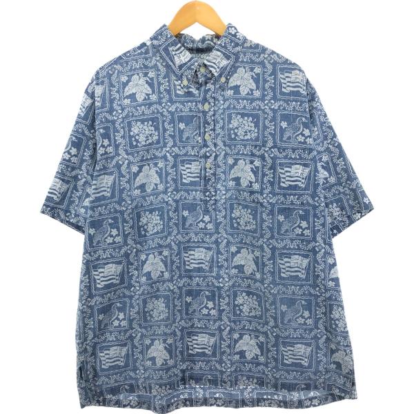 古着 90年代 レインスプーナー ビキニタグ 総柄 ラハイナセーラー プルオーバー ボタンダウン ハ...