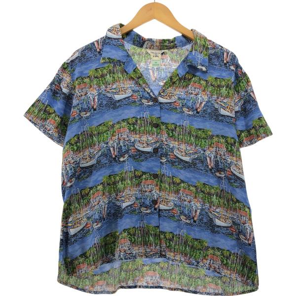 古着 レインスプーナー GUY BUFFET 総柄 オープンカラー レーヨン ハワイアンアロハシャツ...