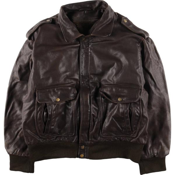 古着 OLIVIER DE BREUIL A-2タイプ レザーフライトジャケット メンズXL相当 /...