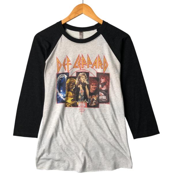 古着 NEXT LEVEL DEF LEPPARD デフレパード 七分袖 ラグラン バンドTシャツ ...