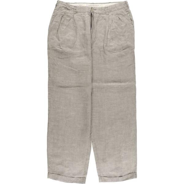 古着 バナナリパブリック BANANA REPUBLIC ツータック リネンパンツ スラックス メン...