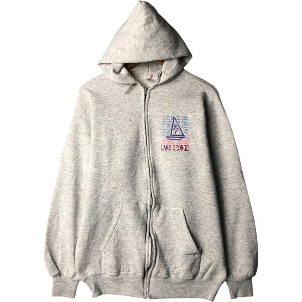 古着 80~90年代 ジャージーズ Jerzees スウェットフルジップパーカー USA製 メンズL...