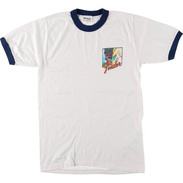 古着 80年代 STEDMAN Fender フェンダー アドバタイジング リンガーTシャツ USA...