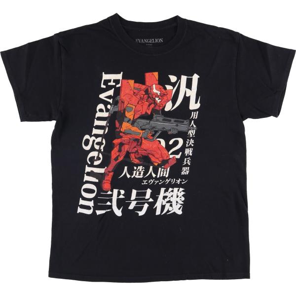 古着 EVANGELION 新世紀エヴァンゲリオン 弐号機 アニメ キャラクタープリントTシャツ メ...