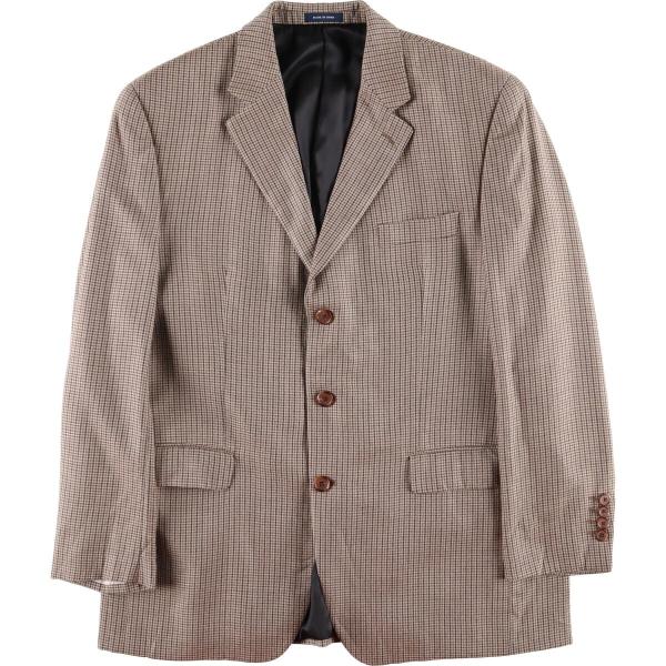 古着 ラルフローレン Ralph Lauren 千鳥格子柄 シルクテーラードジャケット メンズL相当...