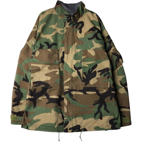 古着 80年代 米軍実品 ケミカルプロテクティブスーツ 迷彩柄 ウッドランドカモ ミリタリージャケッ...