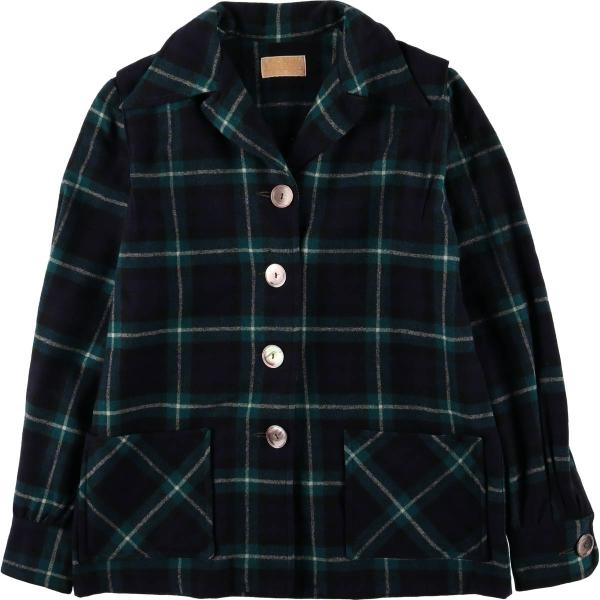 古着 50~60年代 ペンドルトン チェック柄 オープンカラー 長袖 ウールシャツ ボックスシャツ ...