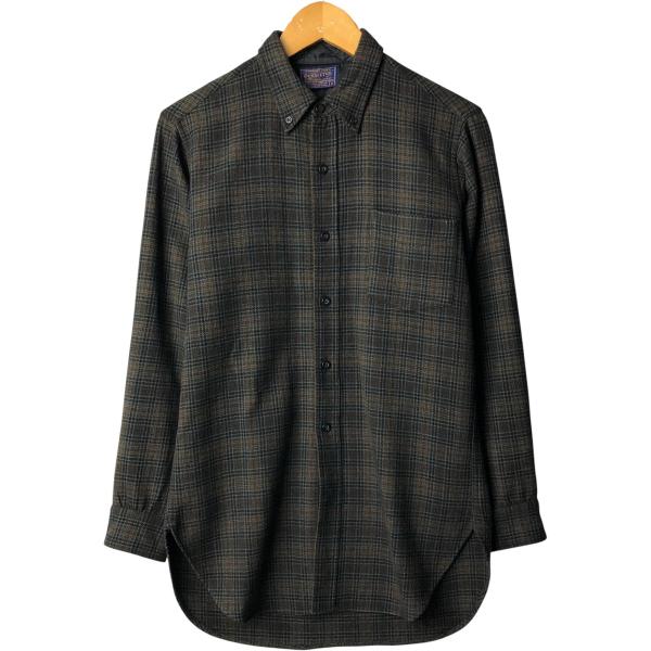 古着 50年代 ペンドルトン PENDLETON チェック柄 ウールボタンダウンシャツ メンズM相当...