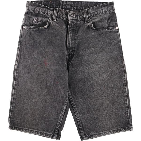 古着 90年代 リーバイス 550-4159 オレンジタブ ブラックデニムショーツ ハーフパンツ U...