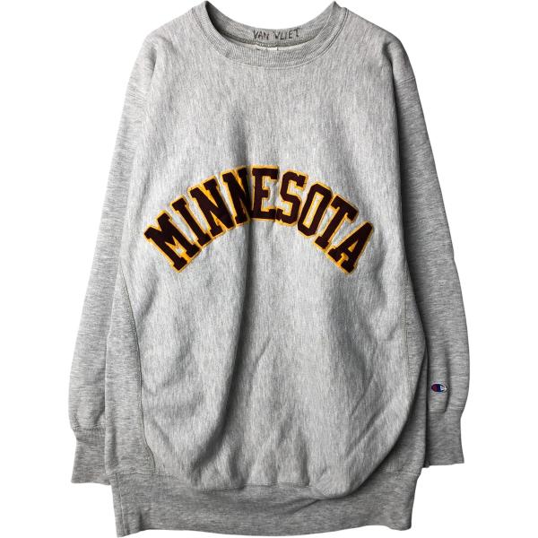 古着 90年代 チャンピオン リバースウィーブ 刺繍タグ ミネソタ大学 カレッジスウェットシャツ ト...