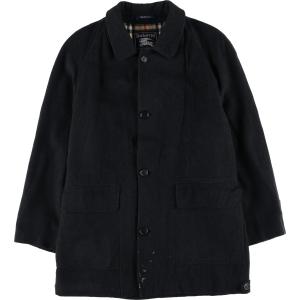 90s Burberry's ウール ハーフコート ブラック BURBERRY（バーバリー） 古着 Burberry's ウールハーフコート メンズM