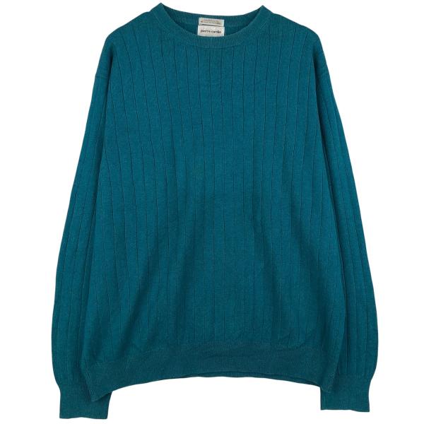 古着 ピエールカルダン Pierre Cardin ストライプ柄 カシミア混 コットンニットセーター...