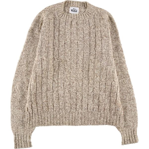 古着 70年代 ウールリッチ WOOLRICH ケーブル編み ウールニットセーター USA製 メンズ...