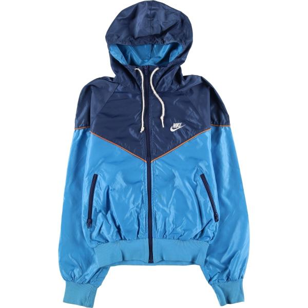 古着 80年代 ナイキ NIKE 紺タグ ツートン フード付き ウインドブレーカー メンズS相当  ...