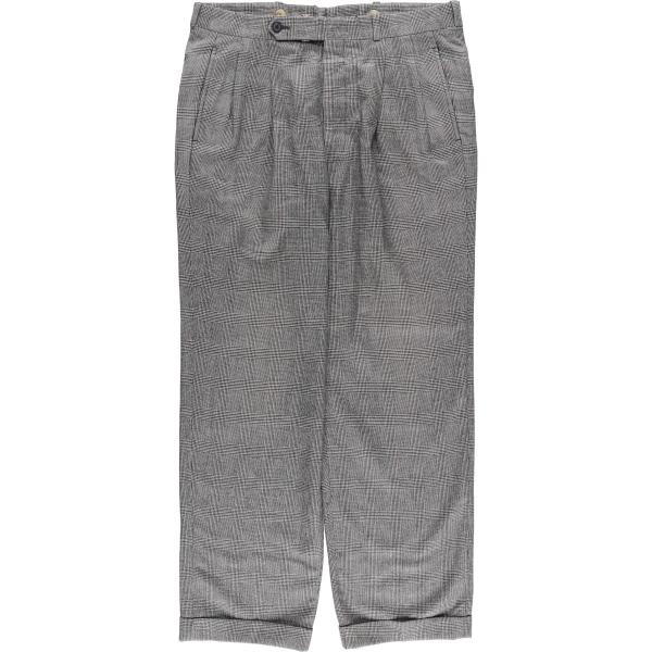 古着 80年代 ノードストローム NORDSTROM チェック柄 グレンチェック ツータック ウール...