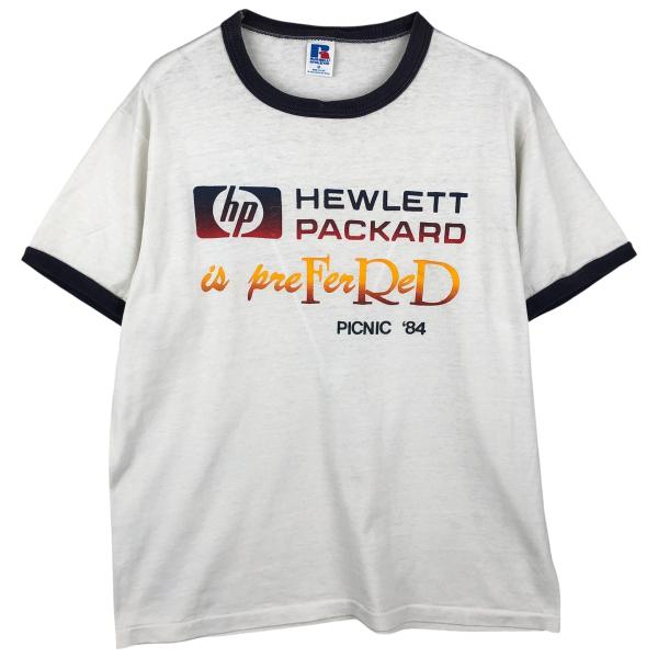 古着 80年代 ラッセル Russell HP ヒューレットパッカード アドバタイジング リンガーT...