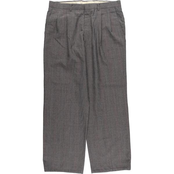 古着 80~90年代 グレンチェック ツータック スラックスパンツ メンズw35相当 ヴィンテージ ...