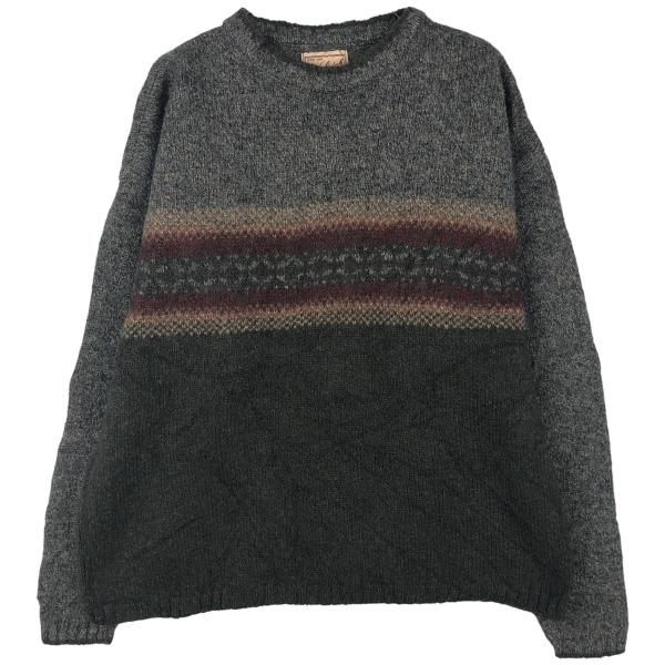 古着 00年代 ウールリッチ WOOLRICH 総柄 ウールニットセーター USA製 メンズL相当 ...