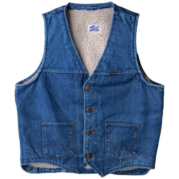 古着 80年代 ラングラー Wrangler NO-FAULT DENIMS デニムベスト USA製...