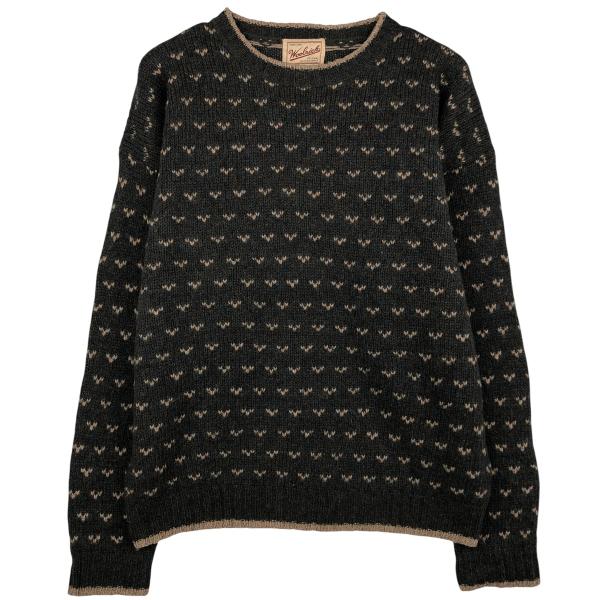 古着 90~00年代 ウールリッチ WOOLRICH バーズアイ柄 ウールニットセーター メンズXL...