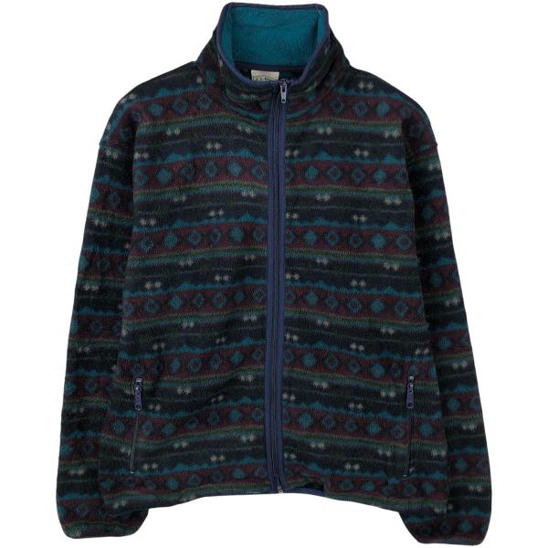古着 80~90年代 エルエルビーン L.L.Bean 総柄 フェアアイル柄 フリースジャケット メ...
