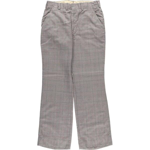 古着 ~80年代 チェック柄 スラックス ワイドパンツ メンズw32相当 ヴィンテージ /eaa61...