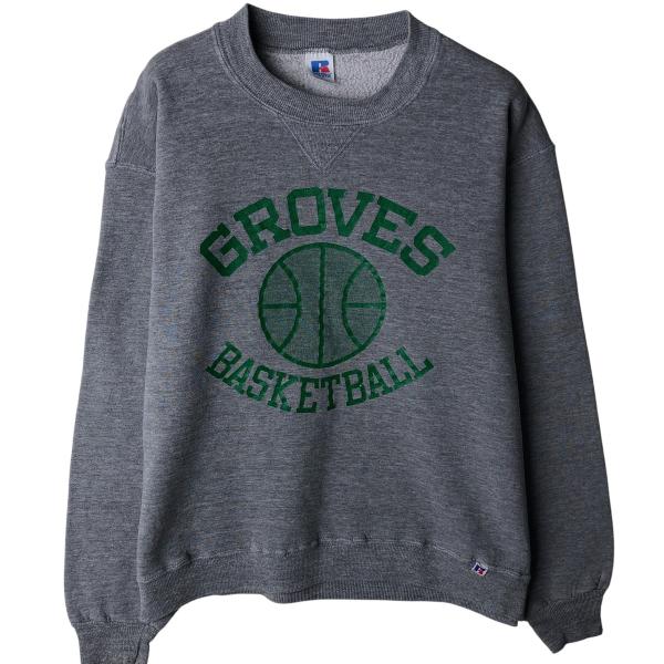 古着 90年代 ラッセル Russell 3連プリント プリントスウェットシャツ トレーナー USA...