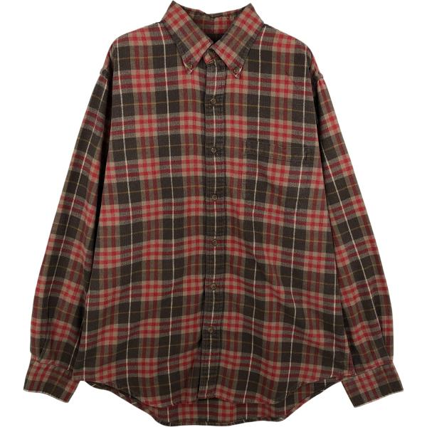 古着 80~90年代 ランズ エンド LAND'S END 長袖 ボタンダウン ライトネルチェックシ...