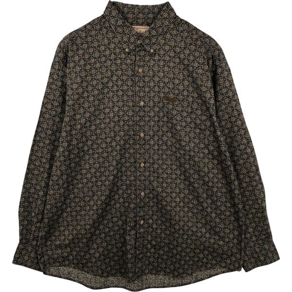 古着 00年代 ウールリッチ WOOLRICH 総柄 長袖 ボタンダウンシャツ メンズXL相当 /e...