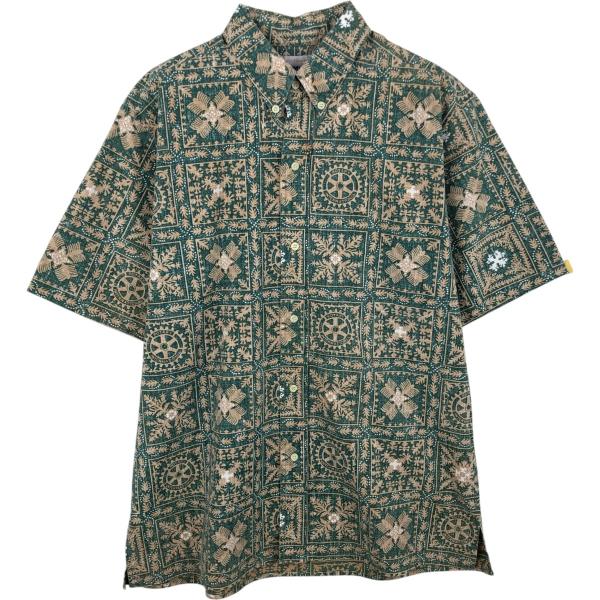 古着 90年代 レインスプーナー 水着 ビキニタグ 総柄 ボタンダウン ハワイアンアロハシャツ ボッ...