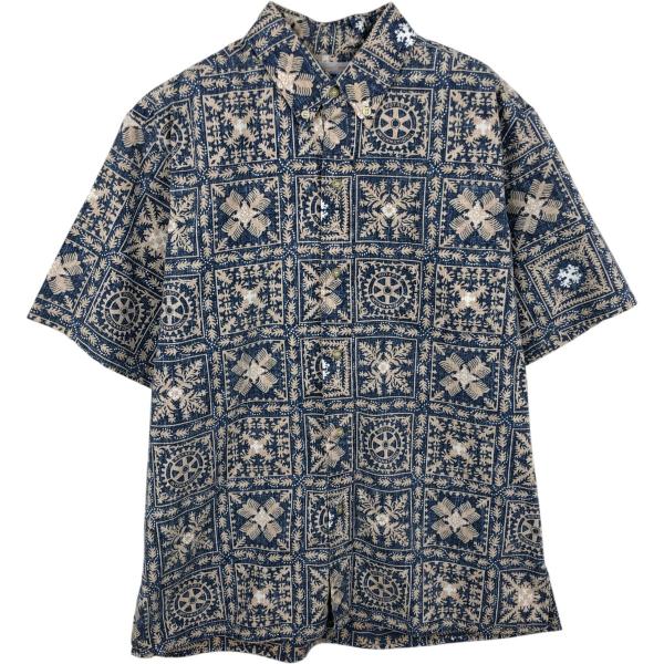 古着 90年代 レインスプーナー 水着 ビキニタグ 総柄 ボタンダウン ハワイアンアロハシャツ ボッ...