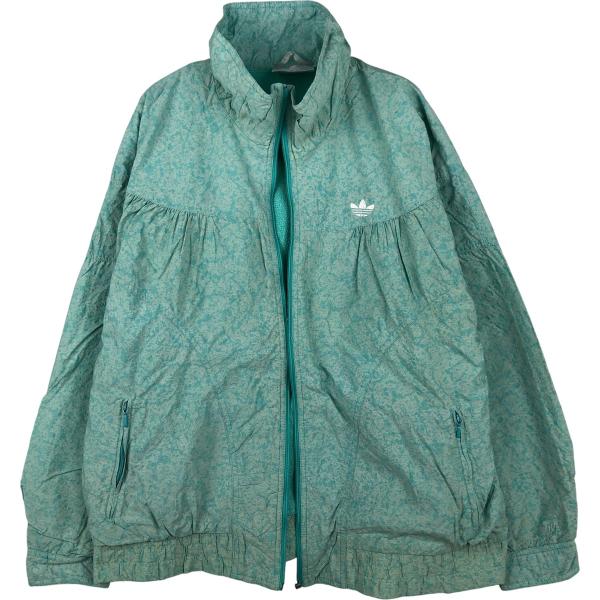 古着 80年代 アディダス adidas トレフォイルロゴ 総柄 ナイロンジャケット レディースL相...