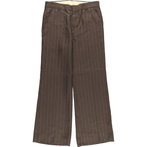 古着 70~80年代 h.i.s ストライプ柄 マルチストライプ フレアパンツ メンズw33相当 ヴ...