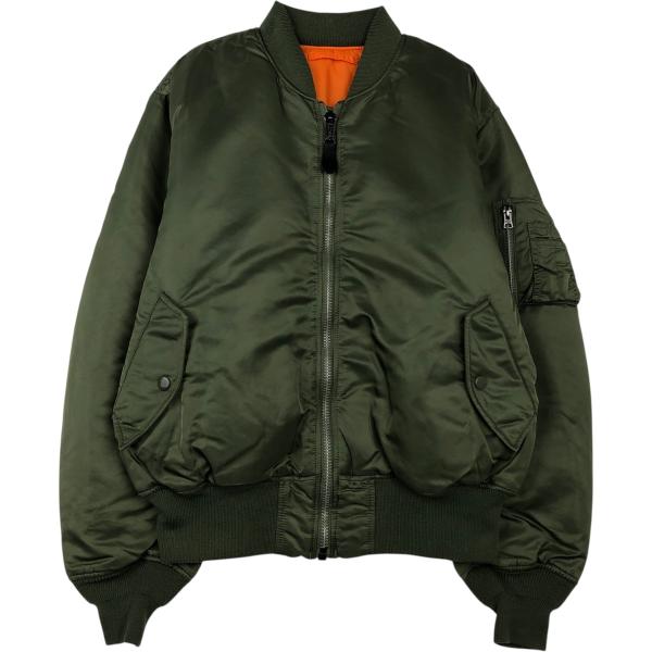 古着 民間品 アルファ ALPHA MA-1タイプ 中綿入り ミリタリー フライトジャケット メンズ...