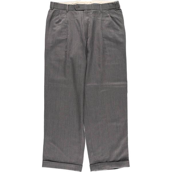 古着 ブルックスブラザーズ Brooks Brothers ツータック ウールパンツ スラックス カ...