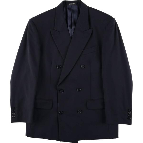 古着 セントマイケル MARKS and SPENCER ダブルブレスト ピークドラペル ウールテー...