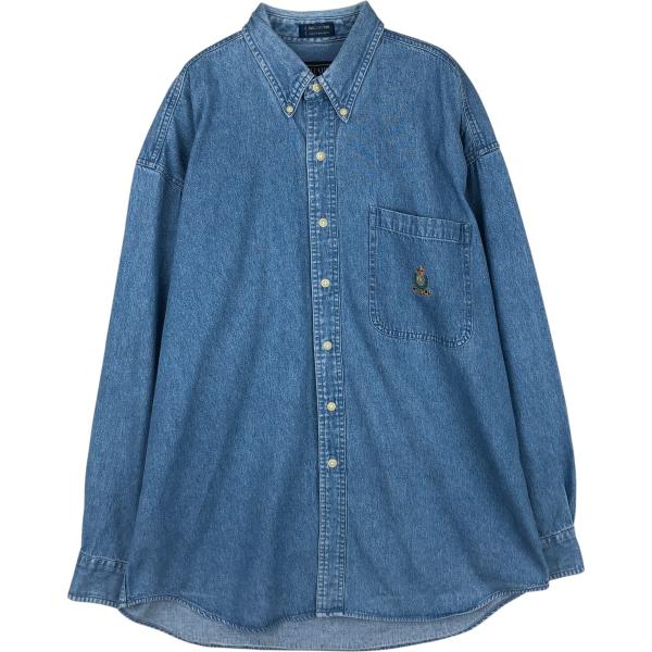 古着 80年代 ラルフローレン Ralph Lauren CHAPS チャップス 長袖 ボタンダウン...