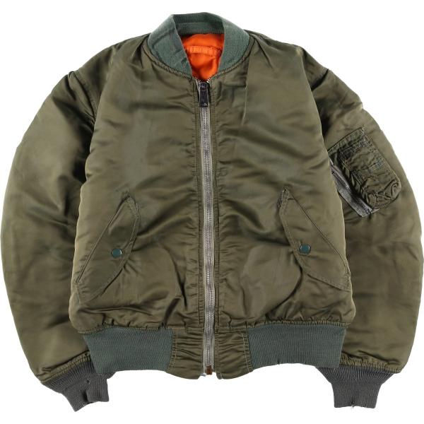 古着 民間品 アルファ ALPHA MA-1タイプ 中綿入り ミリタリー フライトジャケット USA...